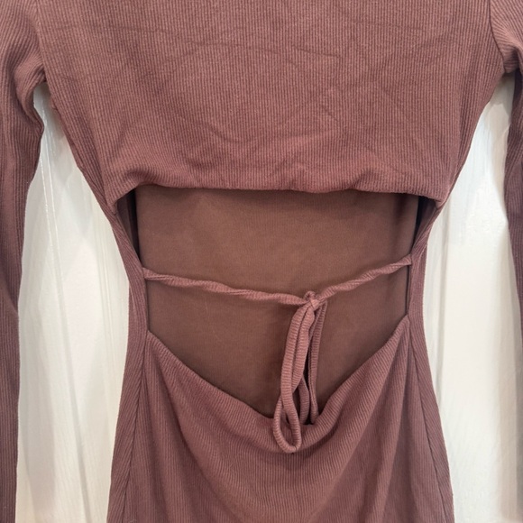 Princess Polly Nolan Long Sleeve Mini Dress Brown - Picture 7 of 8